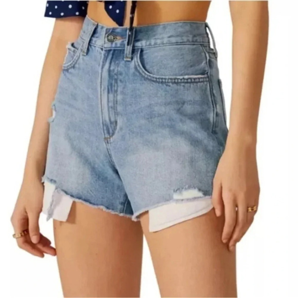 Favorite Daughter High Rise Juni Cutoff Denim Shorts Sunflower Size 32 B2064